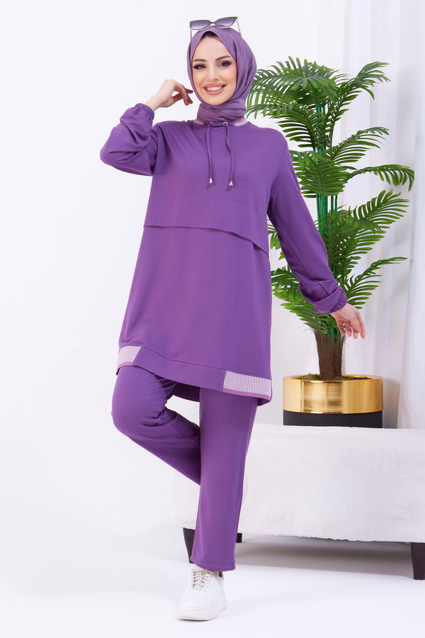Tunik+Pantolon Lila - 22062 LİLA