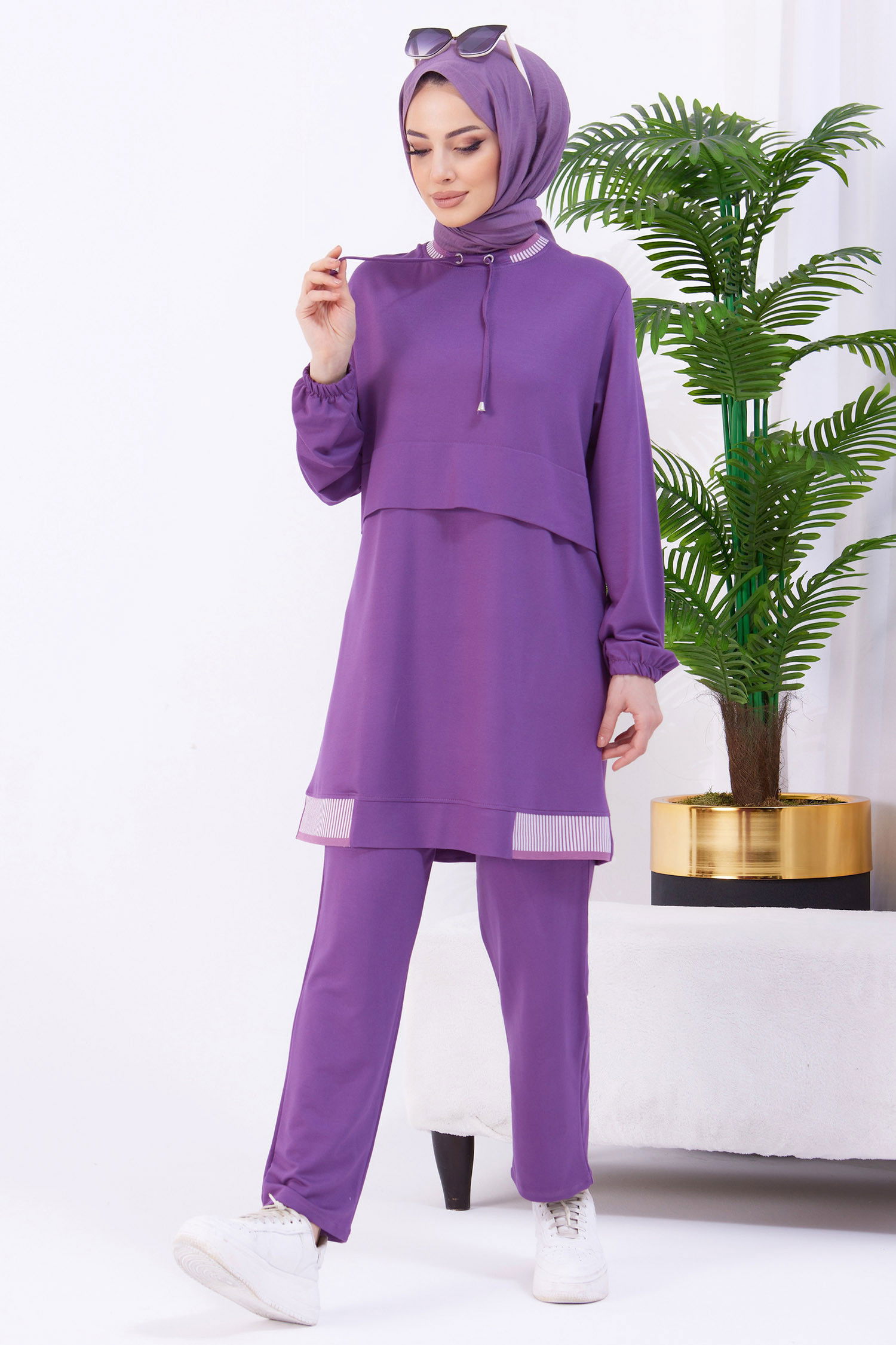Tunik+Pantolon Lila - 22062 LİLA