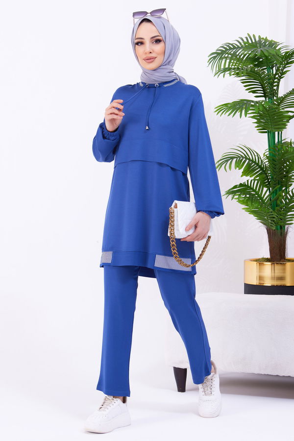 Tunik+Pantolon Mavi - 22062