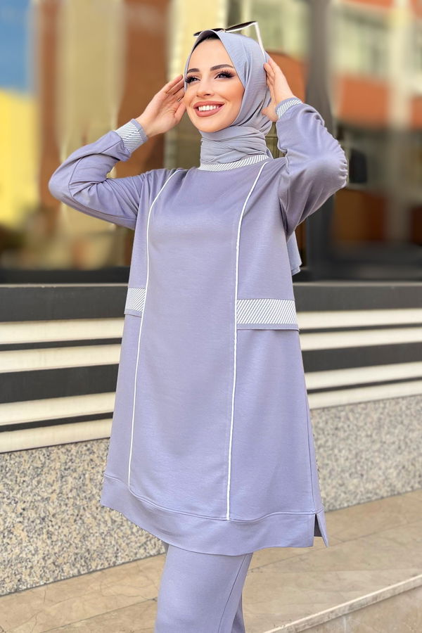 Tunik+Pantolon Gri - 22063