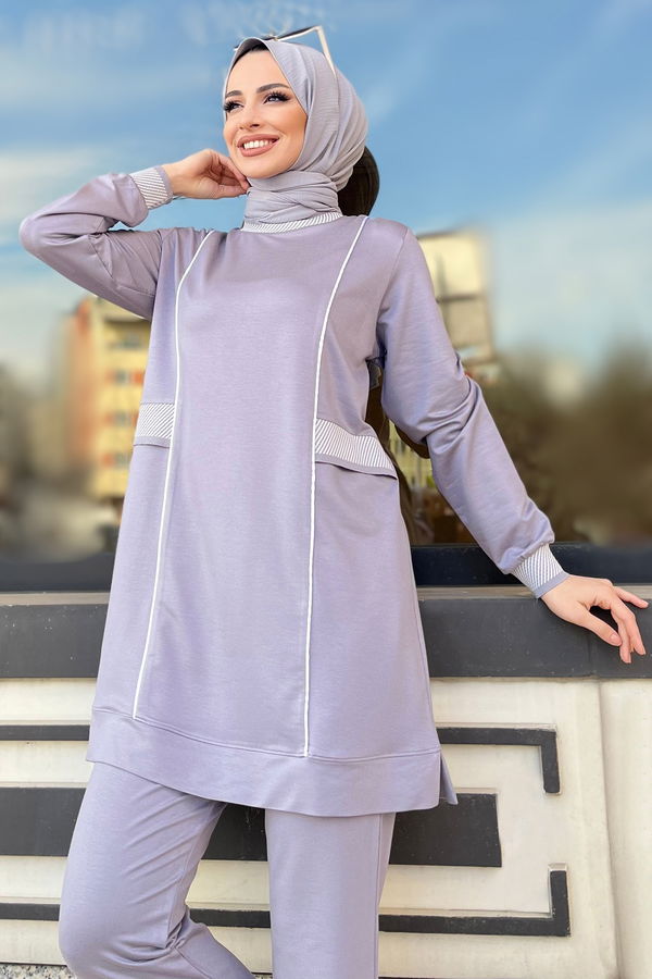 Tunik+Pantolon Gri - 22063