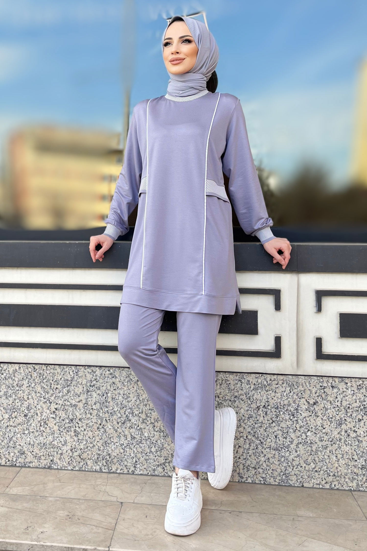 Tunik+Pantolon Gri - 22063