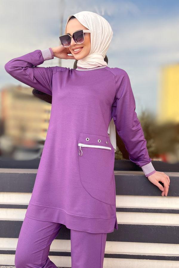 Tunik+Pantolon Lila - 22065