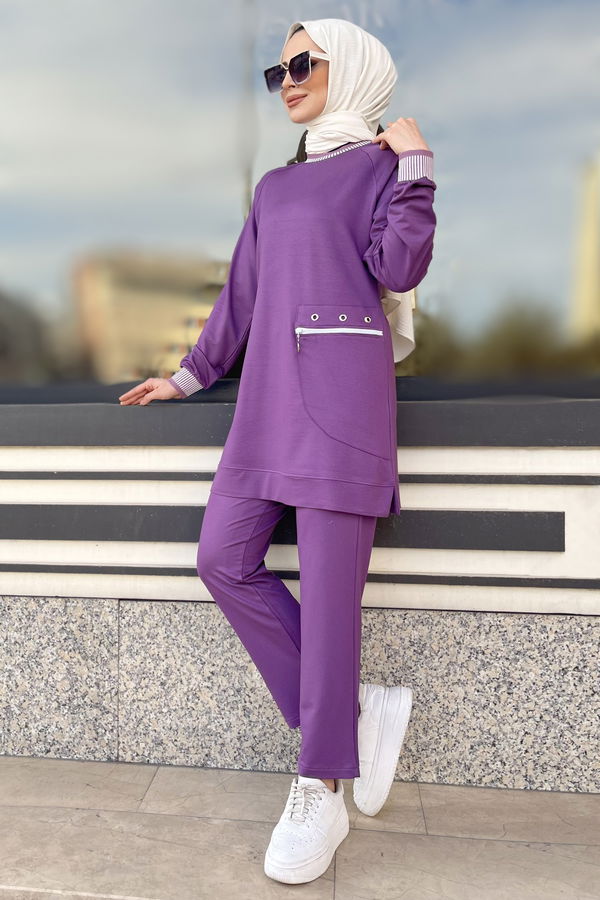 Tunik+Pantolon Lila - 22065