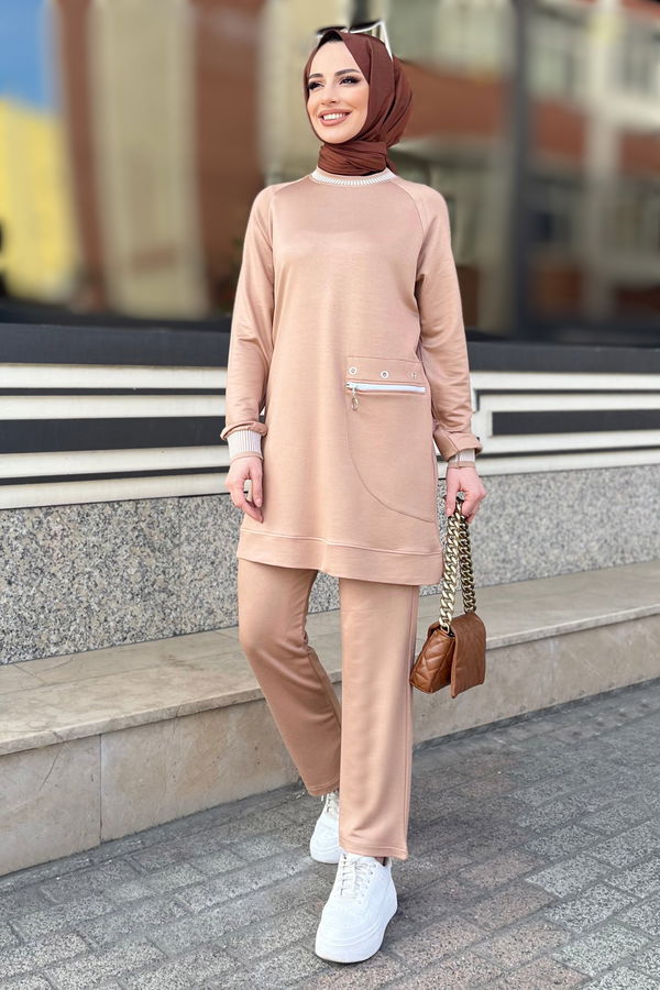 Tunik+Pantolon Vizon - 22065 VİZON