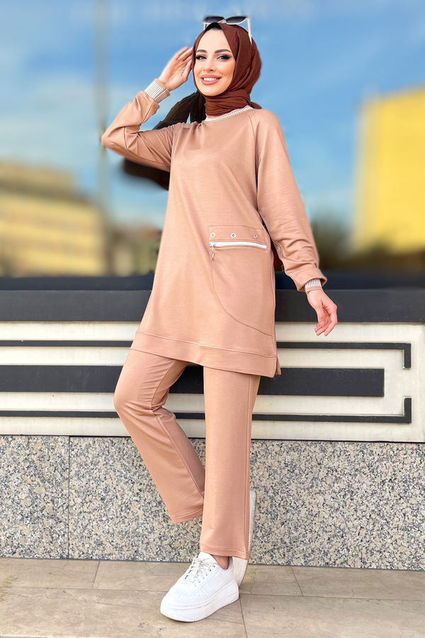 Tunik+Pantolon Vizon - 22065 VİZON