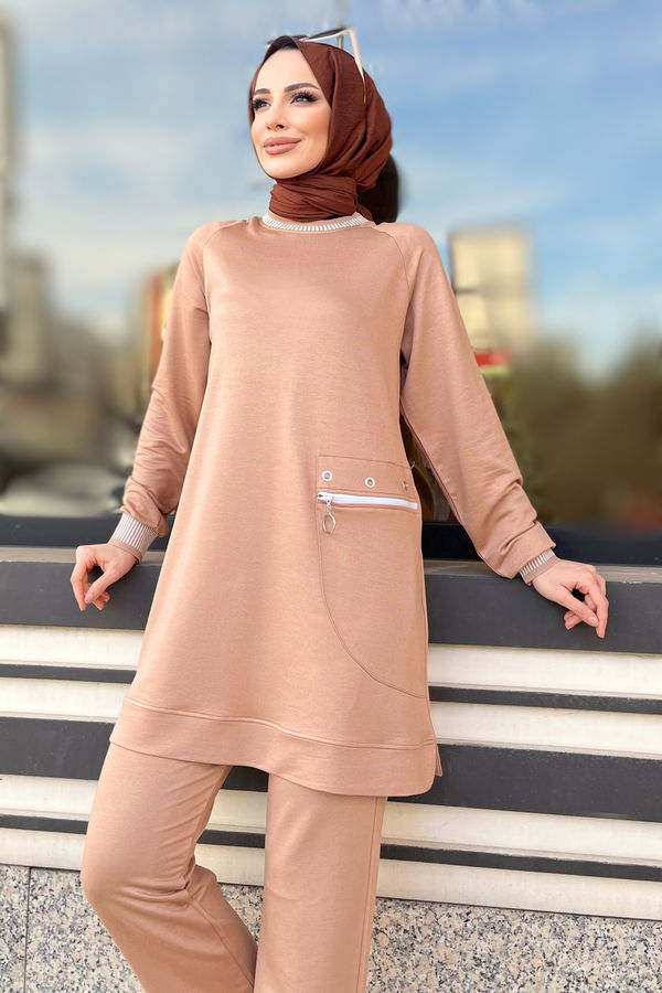 Tunik+Pantolon Vizon - 22065 VİZON