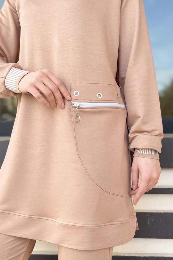 Tunik+Pantolon Vizon - 22065 VİZON