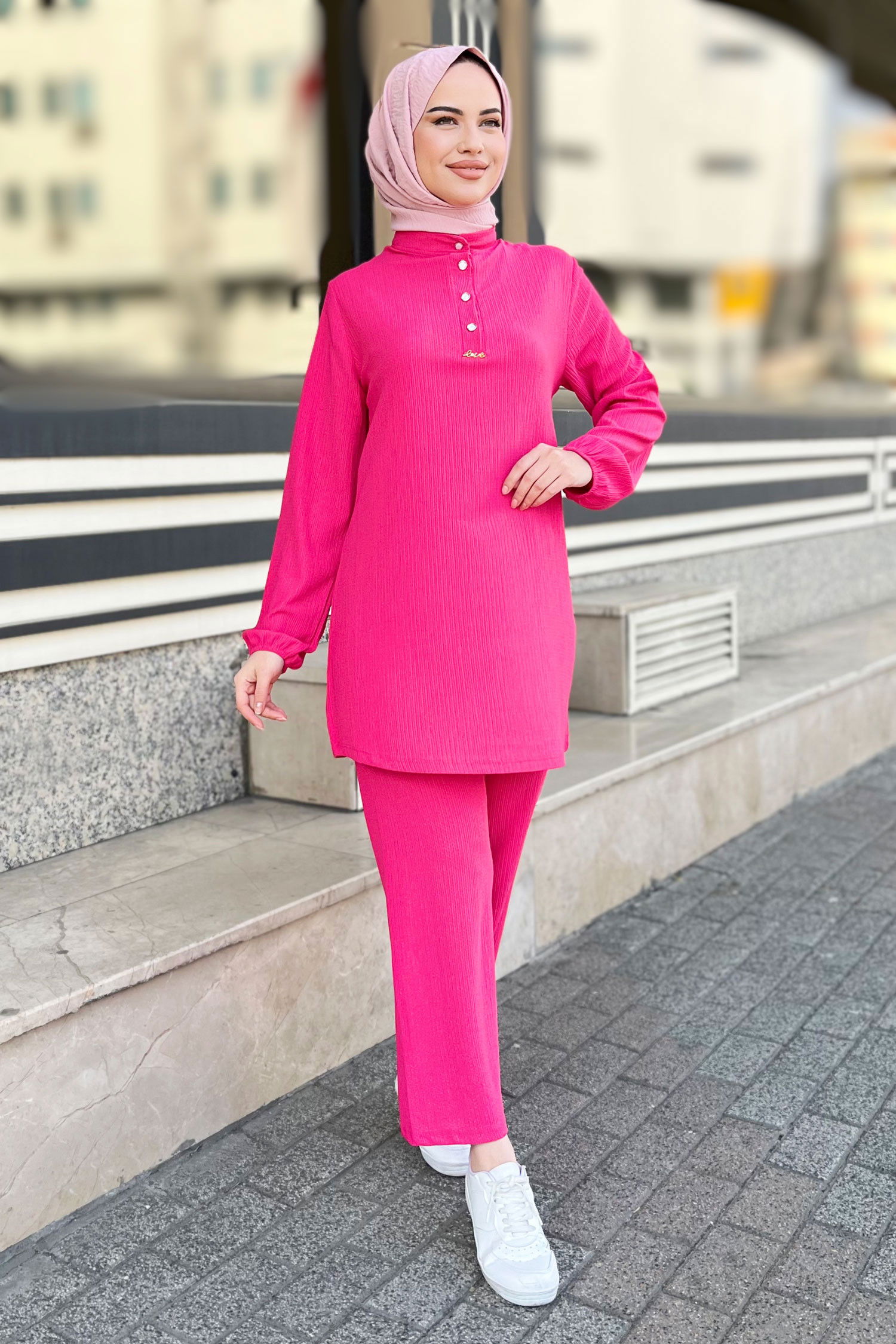 Tunik+Pantolon Fuşya - 22116