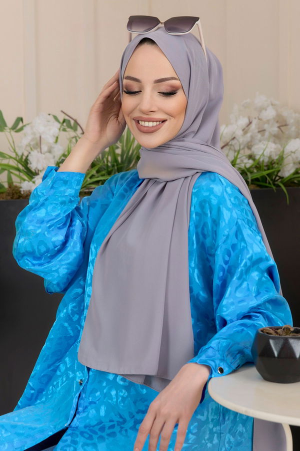 Medine İpeği Şal Gri - 22173