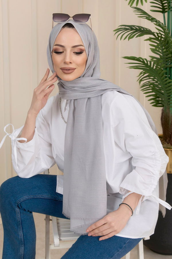 Pamuklu Şal Gri - 21608 GRİ