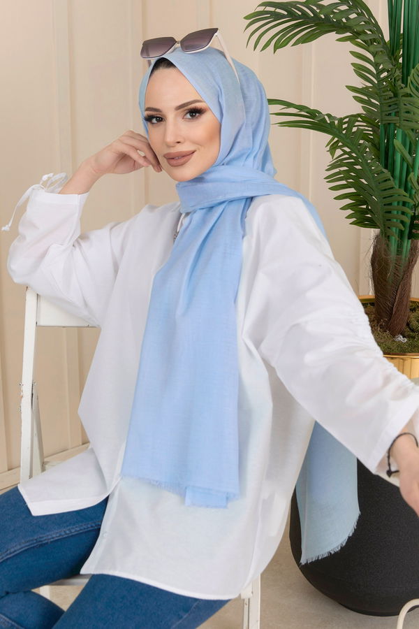 Pamuklu Şal Mavi - 21608