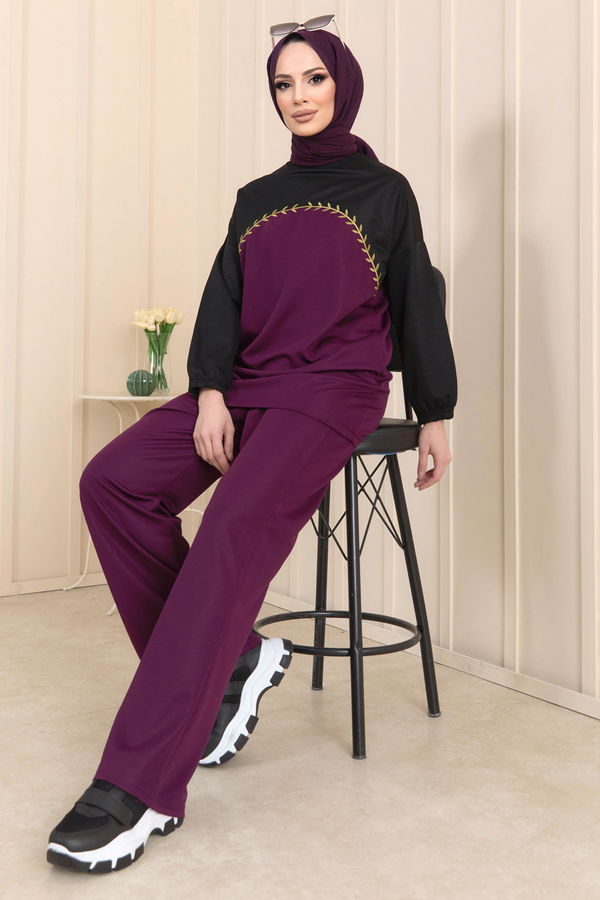 Tunik+Pantolon Mor - 11462