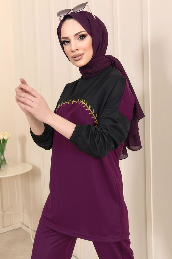 Tunik+Pantolon Mor - 11462