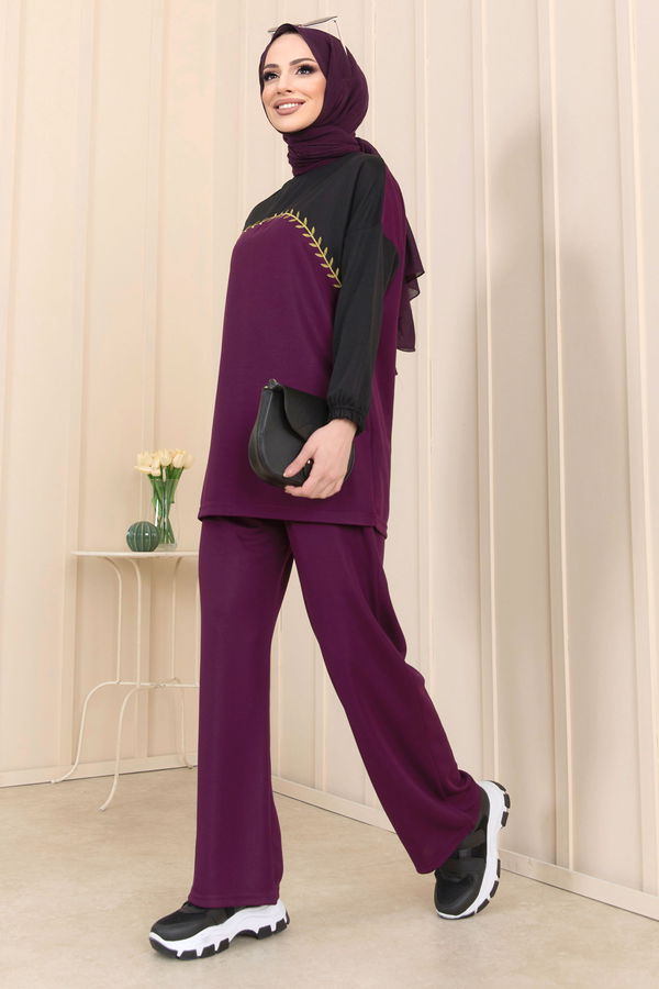 Tunik+Pantolon Mor - 11462