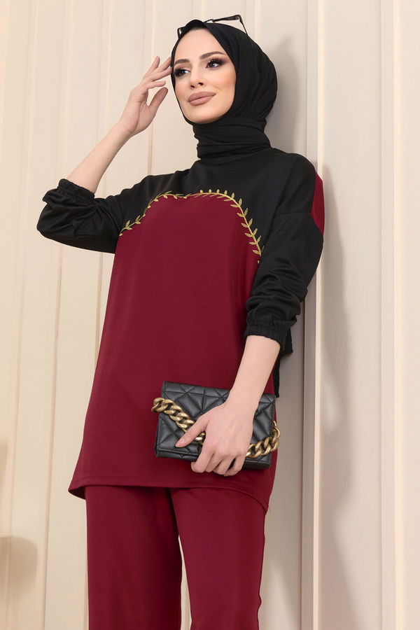 Tunik+Pantolon Bordo - 11462