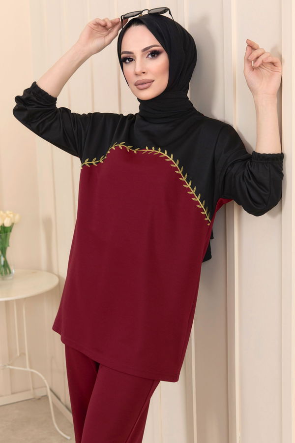 Tunik+Pantolon Bordo - 11462
