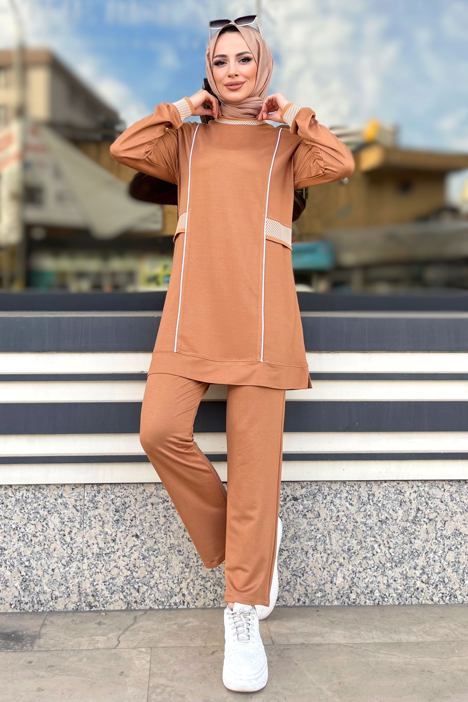 Tunik+Pantolon Vizon - 22063 VİZON