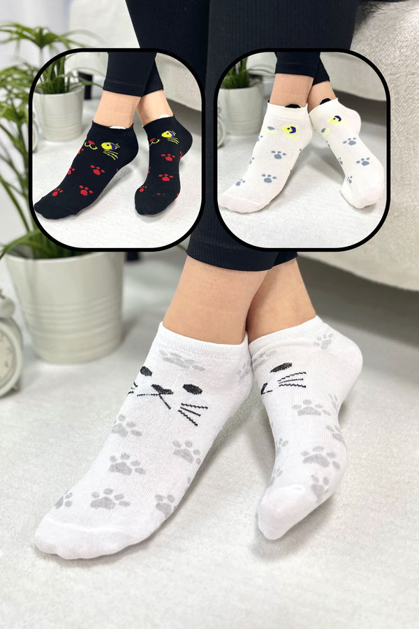 Kadın çok Renkli 3Lü Çorap - 22353
