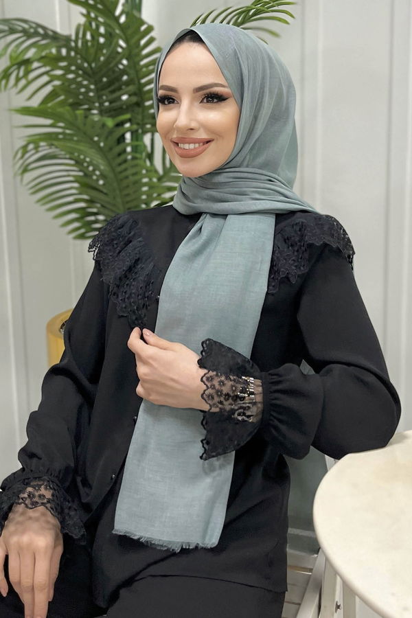Pamuklu Şal Yeşil - 21608