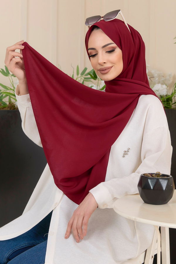 Medine İpeği Şal Bordo - 22173