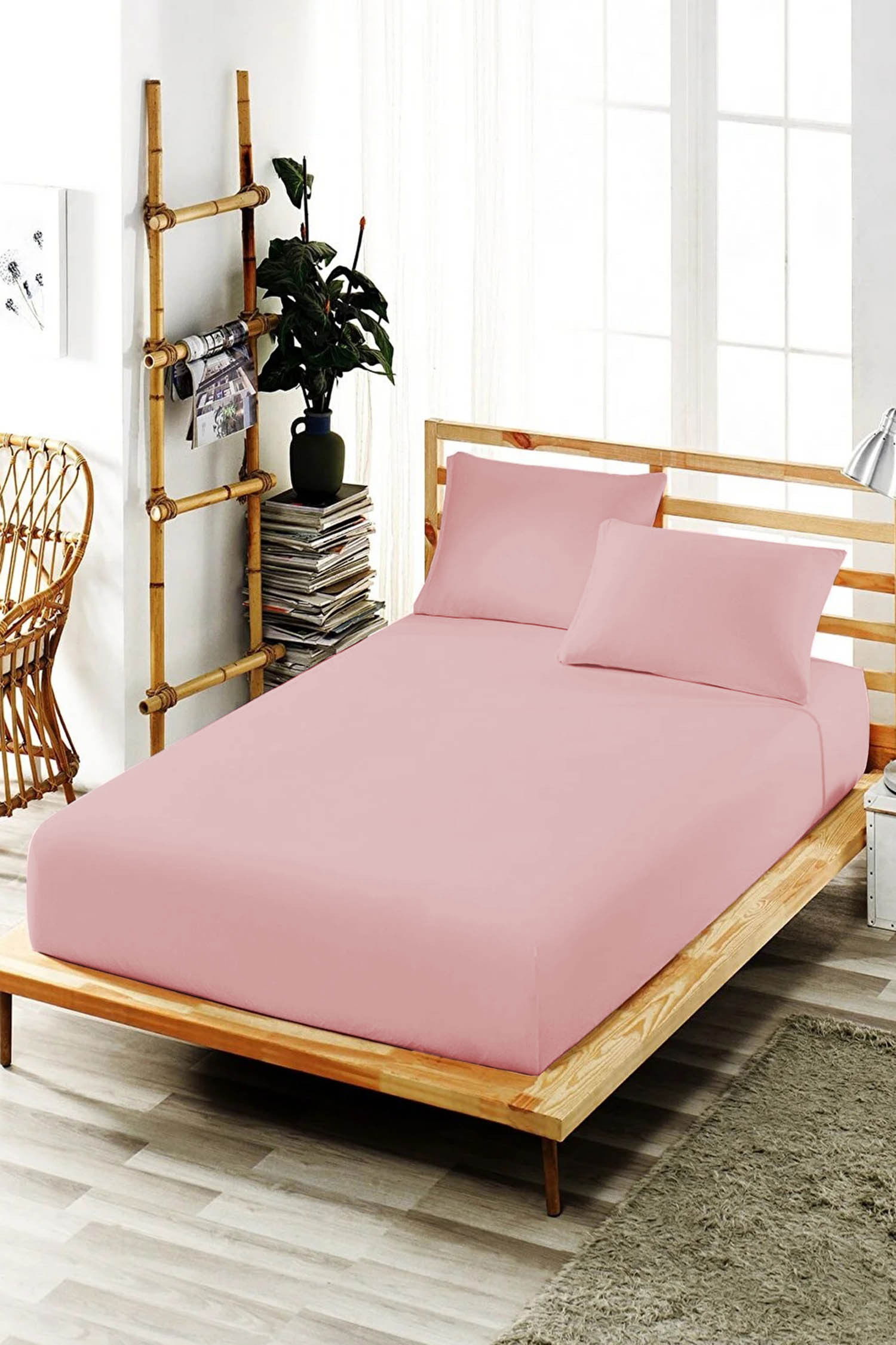 Pembe Çift Kişilik Çarşaf Yastık  - 20913