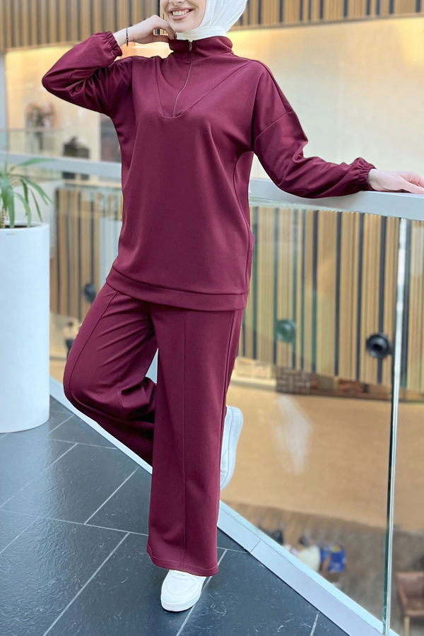 Tunik+Pantolon Bordo - 11406
