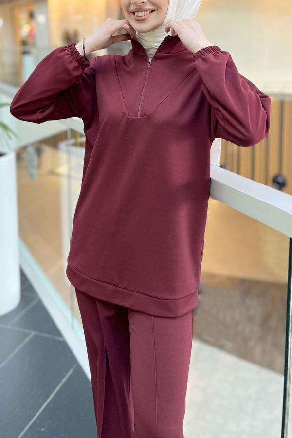 Tunik+Pantolon Bordo - 11406