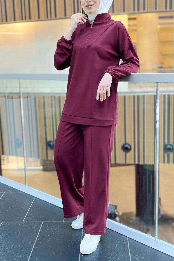 Tunik+Pantolon Bordo - 11406