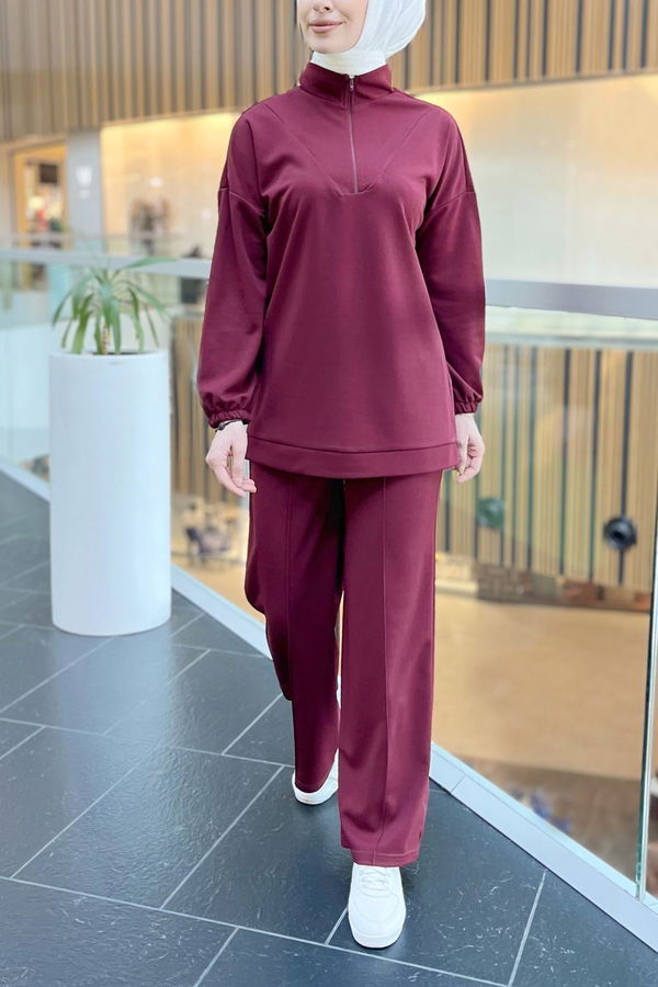 Tunik+Pantolon Bordo - 11406