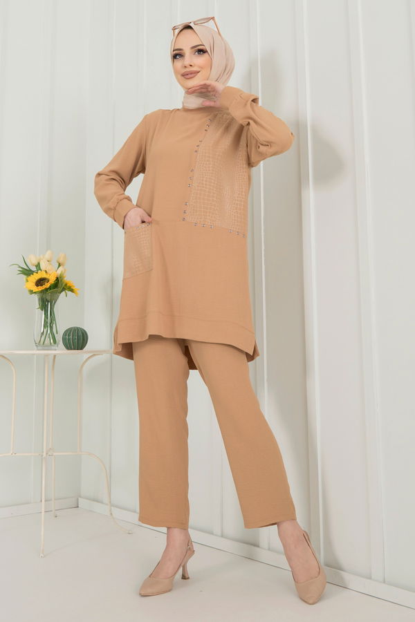 Tunik Pantolon Vizon - 22347 VİZON