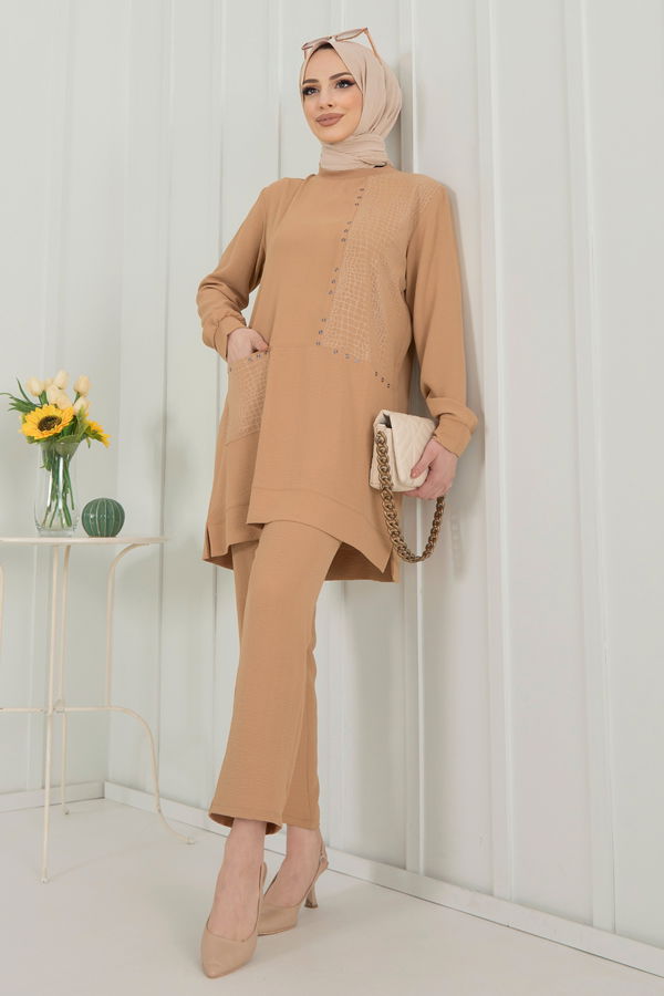 Tunik Pantolon Vizon - 22347 VİZON