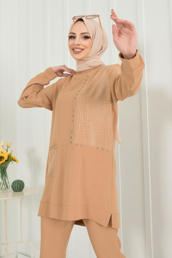 Tunik Pantolon Vizon - 22347 VİZON