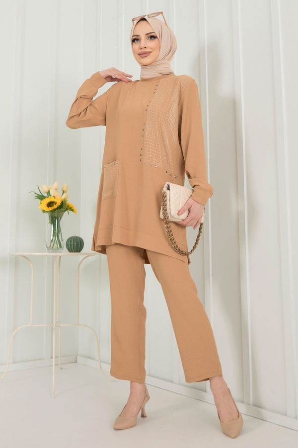 Tunik Pantolon Vizon - 22347 VİZON