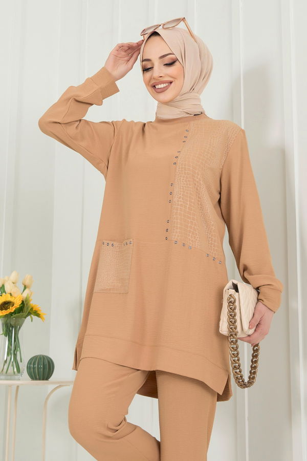 Tunik Pantolon Vizon - 22347 VİZON