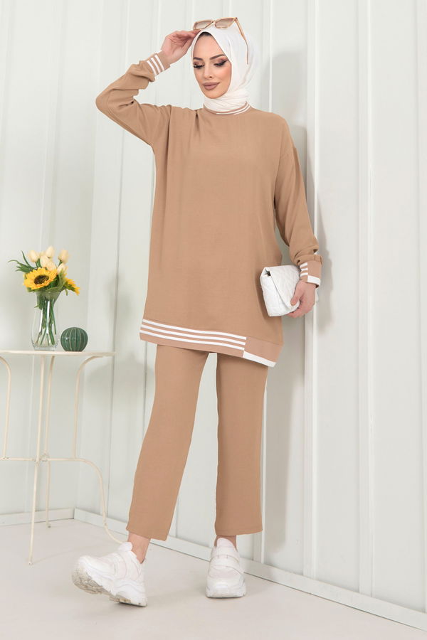Tunik+Pantolon Bej - 22350