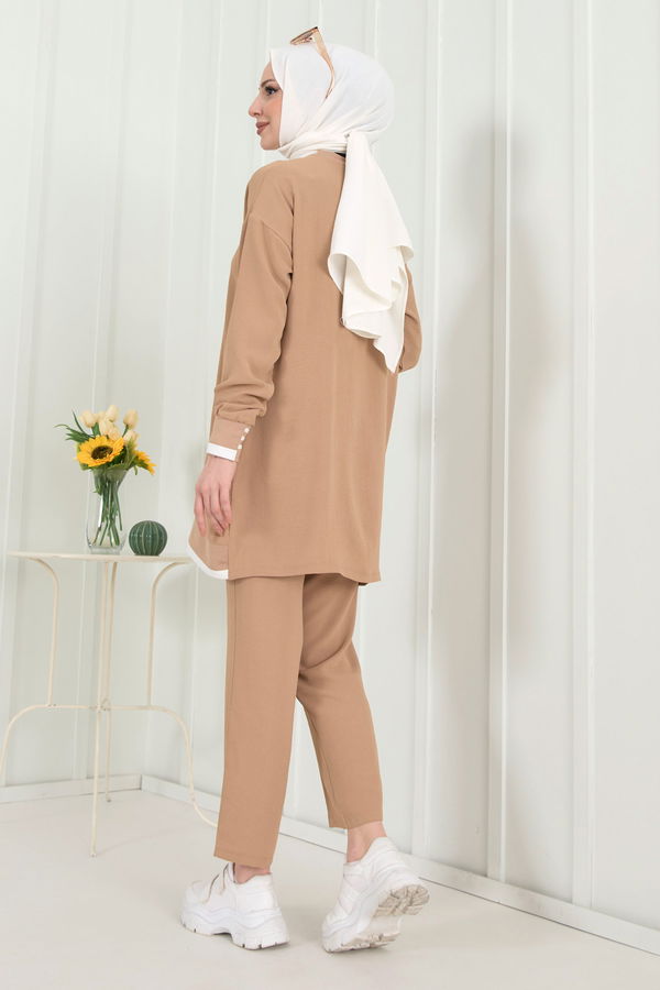 Tunik+Pantolon Bej - 22350