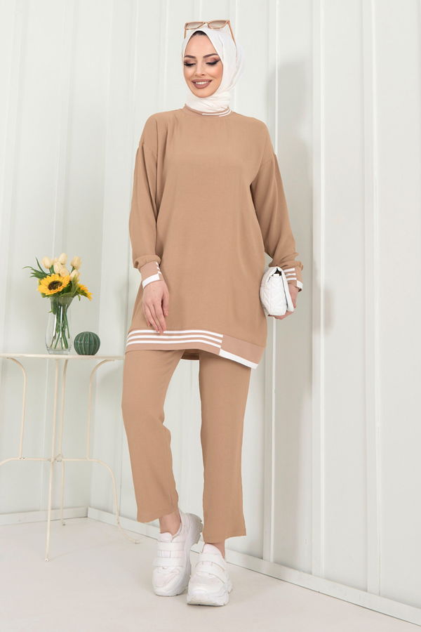 Tunik+Pantolon Bej - 22350