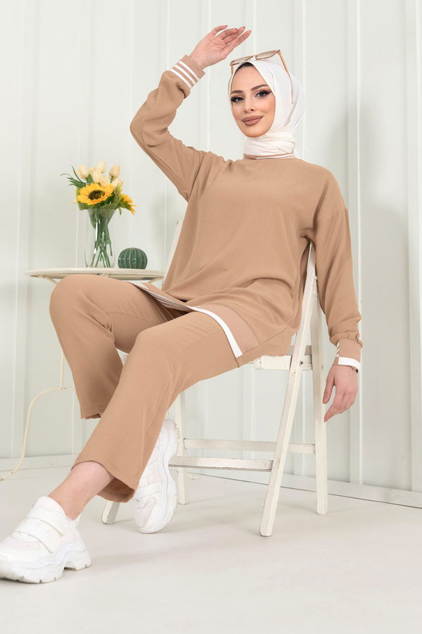 Tunik+Pantolon Bej - 22350