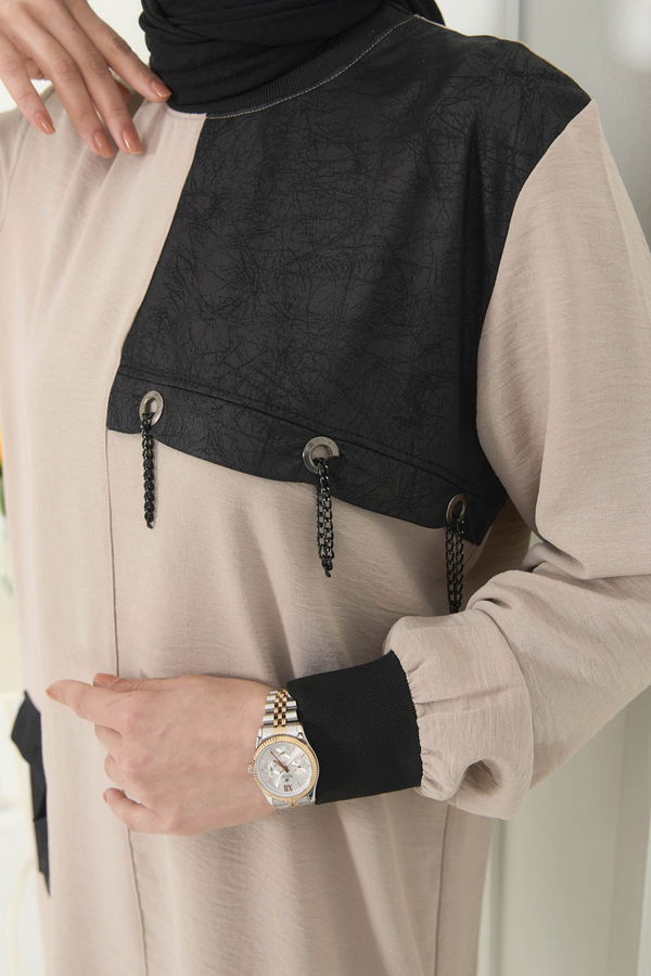 Tunik+Pantolon Bej - 22348 BEJ