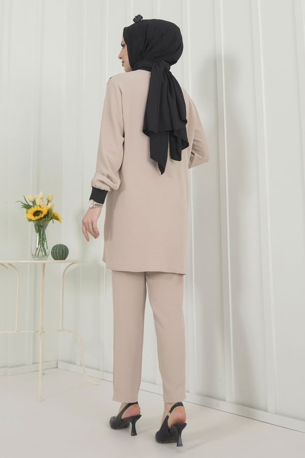 Tunik+Pantolon Bej - 22348 BEJ