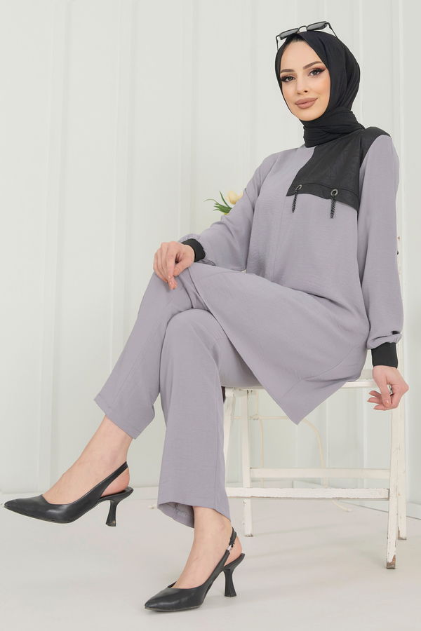 Tunik+Pantolon Gri - 22348