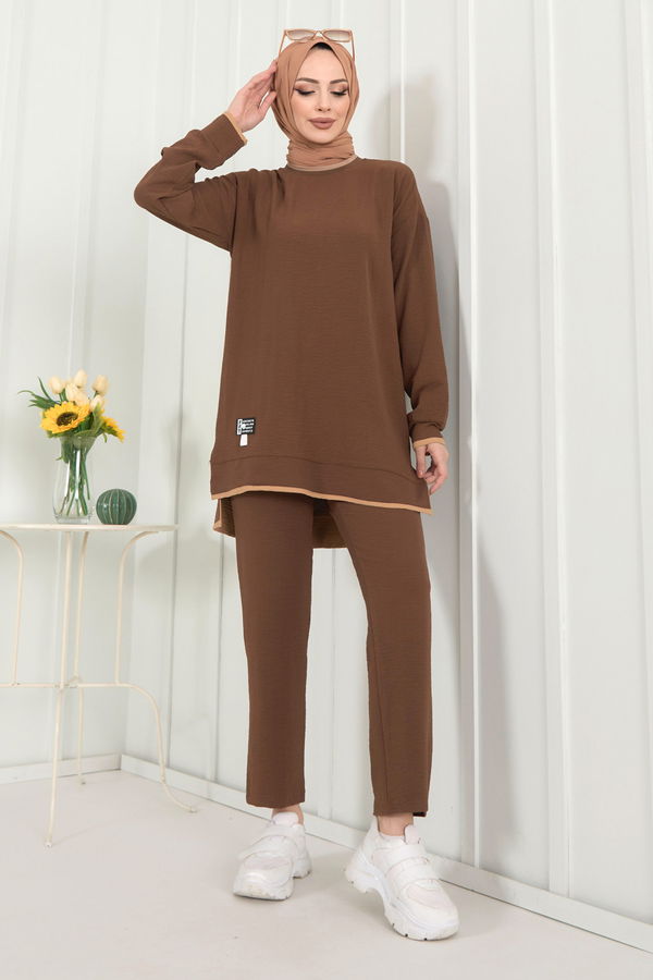 Tunik+Pantolon Kahverengi - 22351 KAHVERENGİ