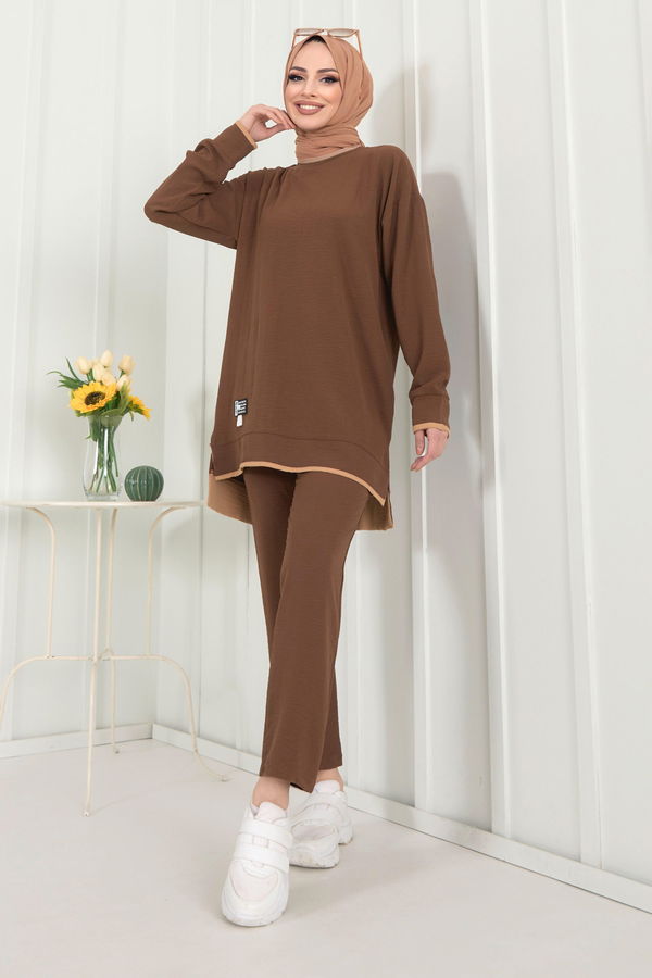 Tunik+Pantolon Kahverengi - 22351 KAHVERENGİ