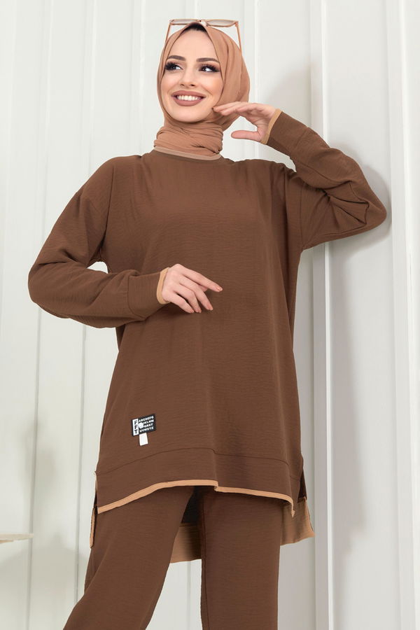 Tunik+Pantolon Kahverengi - 22351 KAHVERENGİ