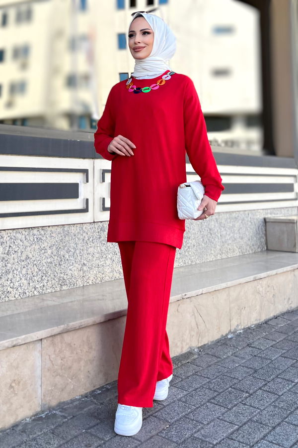 Tunik+Pantolon Kırmızı - 11577