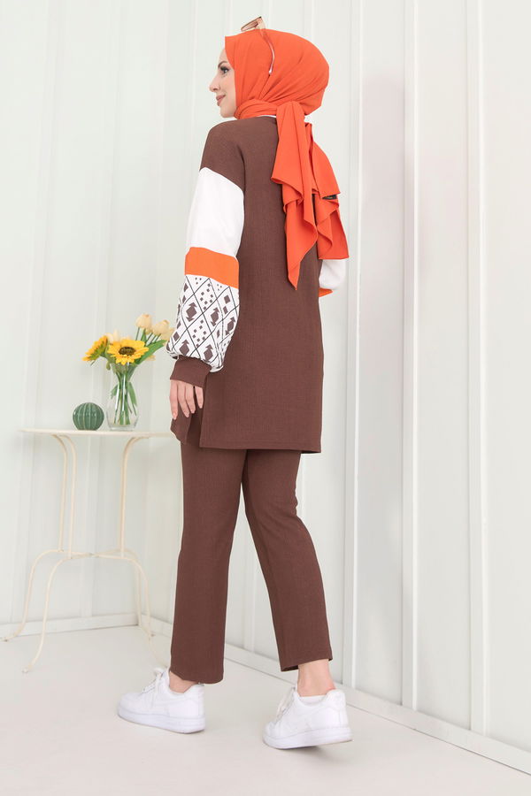 Tunik+Pantolon Kahverengi - 22267