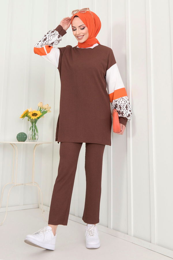 Tunik+Pantolon Kahverengi - 22267