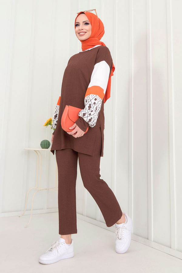Tunik+Pantolon Kahverengi - 22267