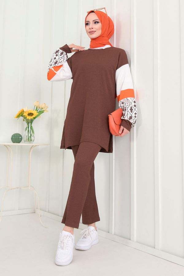 Tunik+Pantolon Kahverengi - 22267